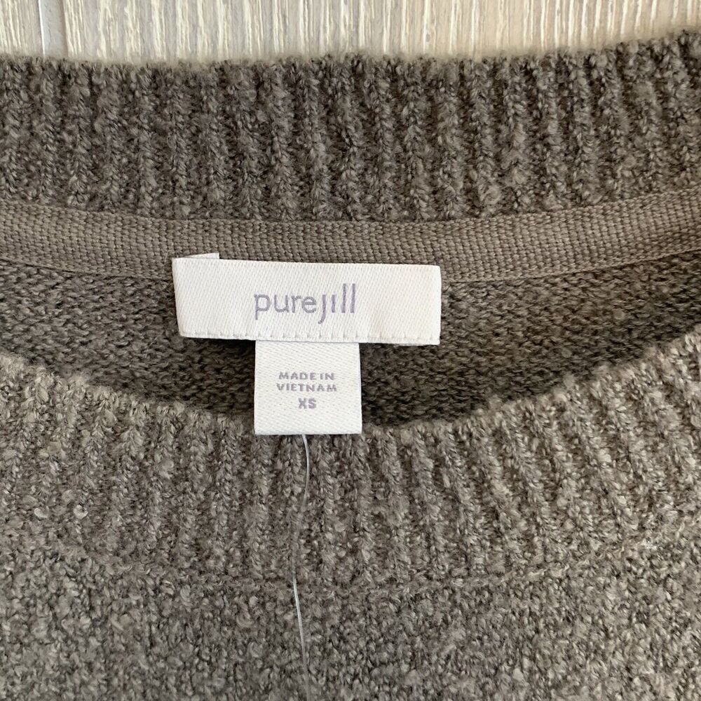 Pure Jill Oversized Sweater Front Pocket Portabello XS NWT - Picture 4 of 6